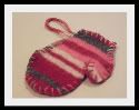 Felted Wool Mitten Ornament <p> Pink and Red Stripes